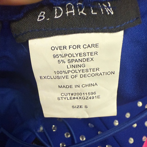 B. Darlin Blue Rhinestone Mini Dress • Strappy Back • Size S - Picture 11 of 11